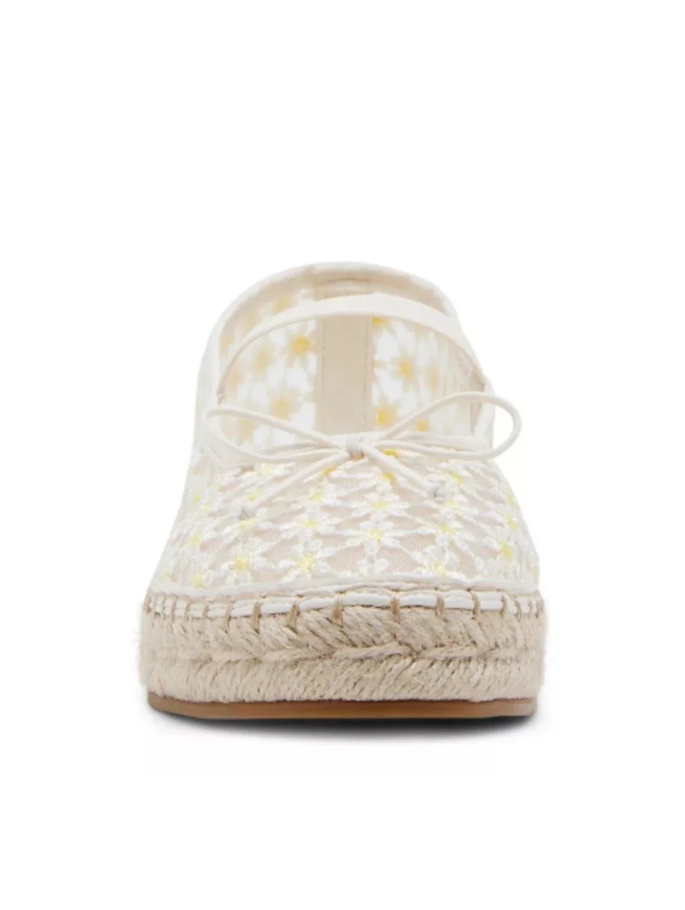 Madden Girl July Espadrille Mary Jane Embroidered Daisy Floral Mesh Fabric 8.5